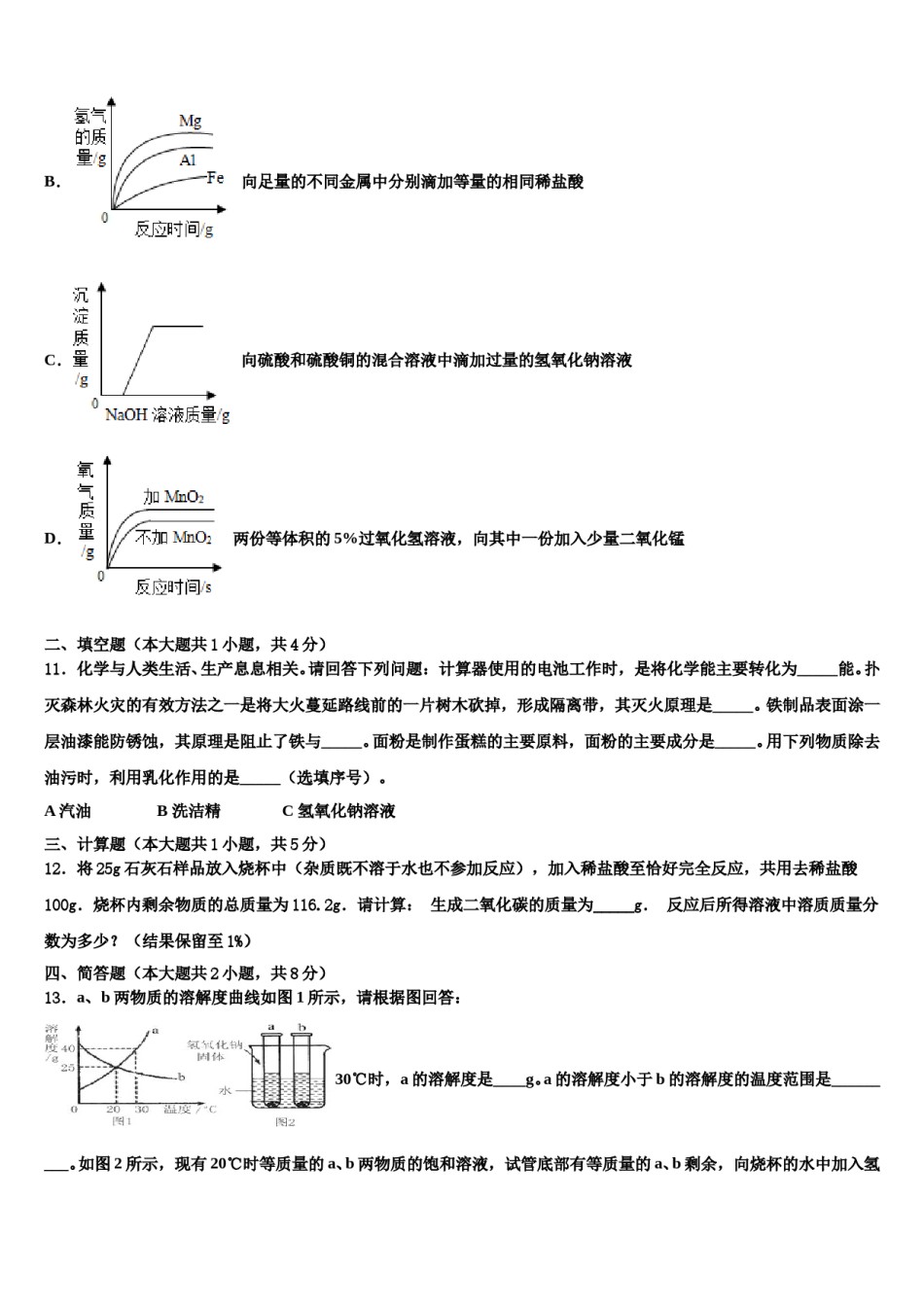 西藏自治区山南市错那县重点达标名校2024届中考一模化学试题含解析.doc_第3页