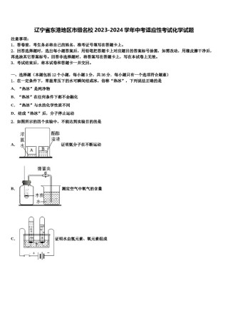 辽宁省东港地区市级名校2023-2024学年中考适应性考试化学试题含解析.doc