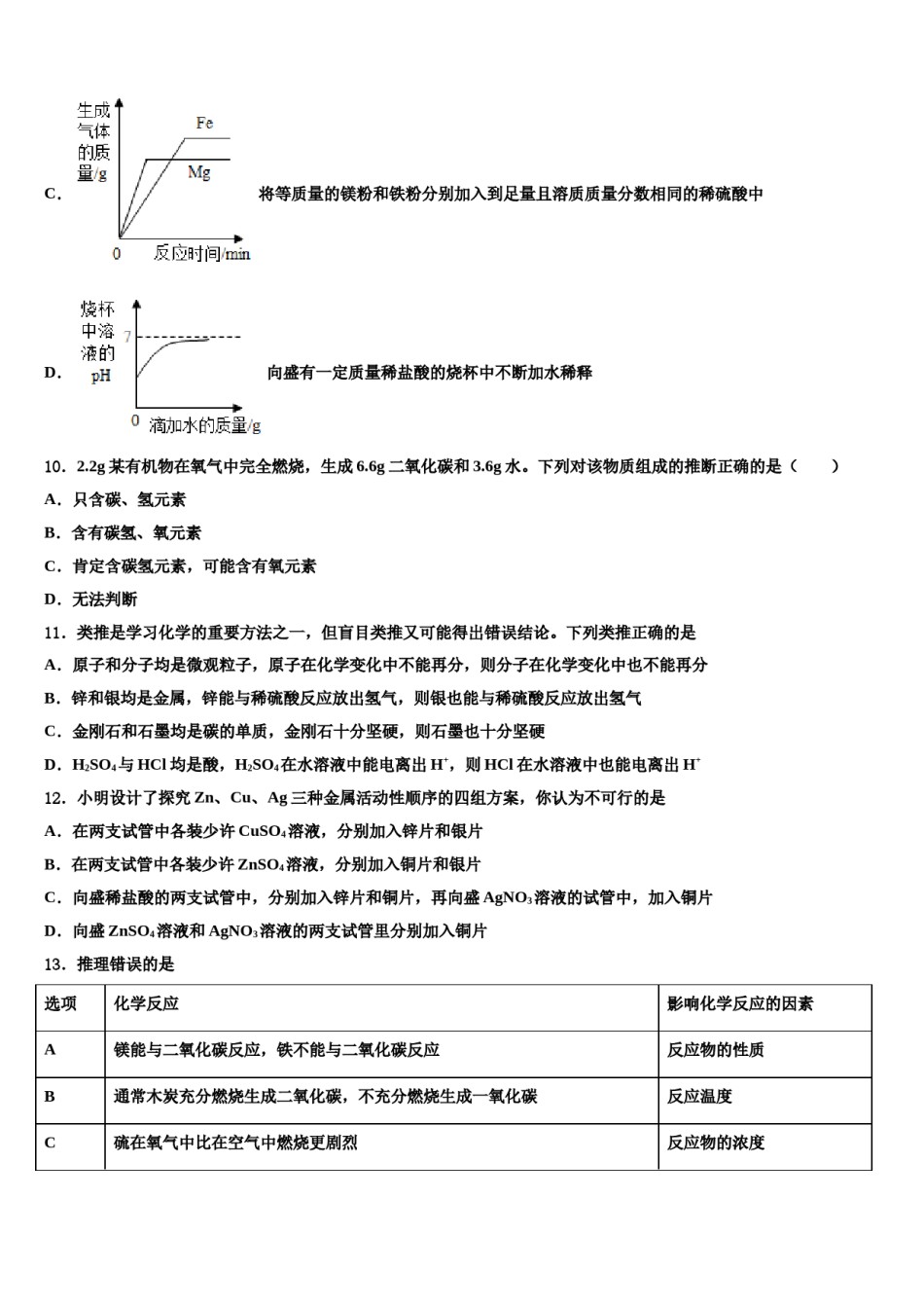 辽宁省沈阳市实验北重点名校2024年中考猜题化学试卷含解析.doc_第3页