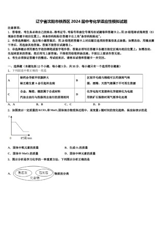 辽宁省沈阳市铁西区2024届中考化学适应性模拟试题含解析.doc