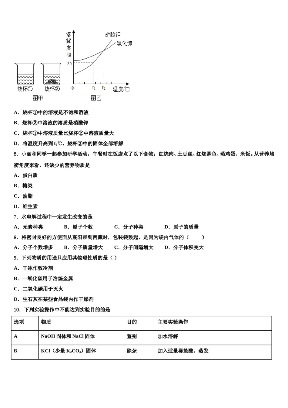 辽宁省沈阳皇姑区六校联考2024年中考化学最后冲刺模拟试卷含解析.doc_第2页