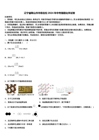 辽宁省鞍山市市级名校2024年中考猜题化学试卷含解析.doc