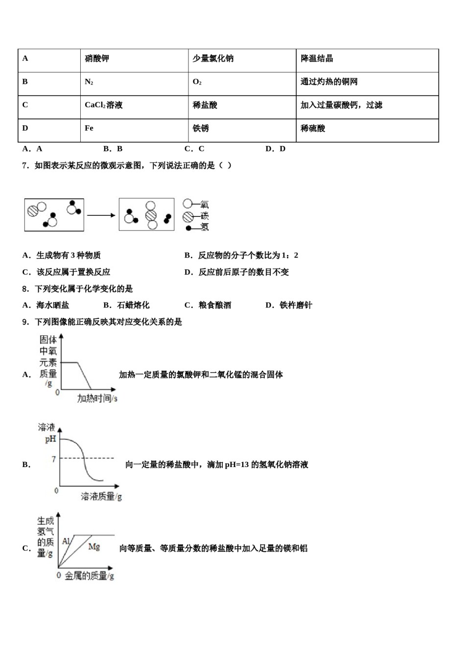重庆巴蜀常春藤2023-2024学年中考适应性考试化学试题含解析.doc_第2页