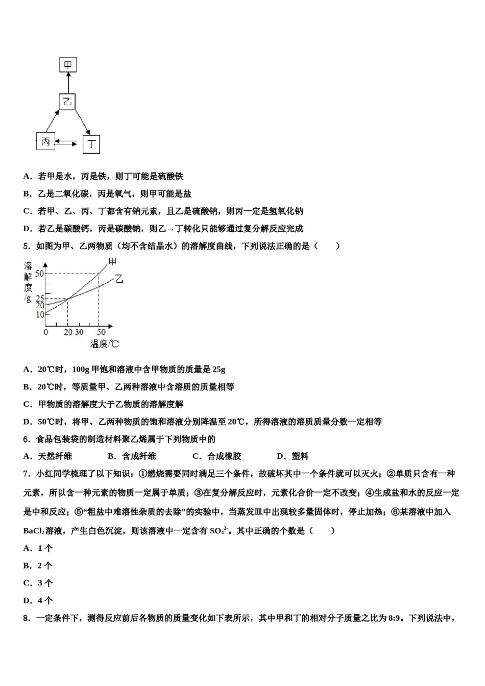 陕西省宝鸡市陇县重点名校2023-2024学年中考一模化学试题含解析.doc_第2页
