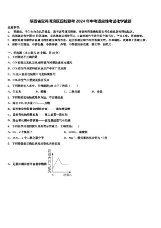 陕西省宝鸡渭滨区四校联考2024年中考适应性考试化学试题含解析.doc