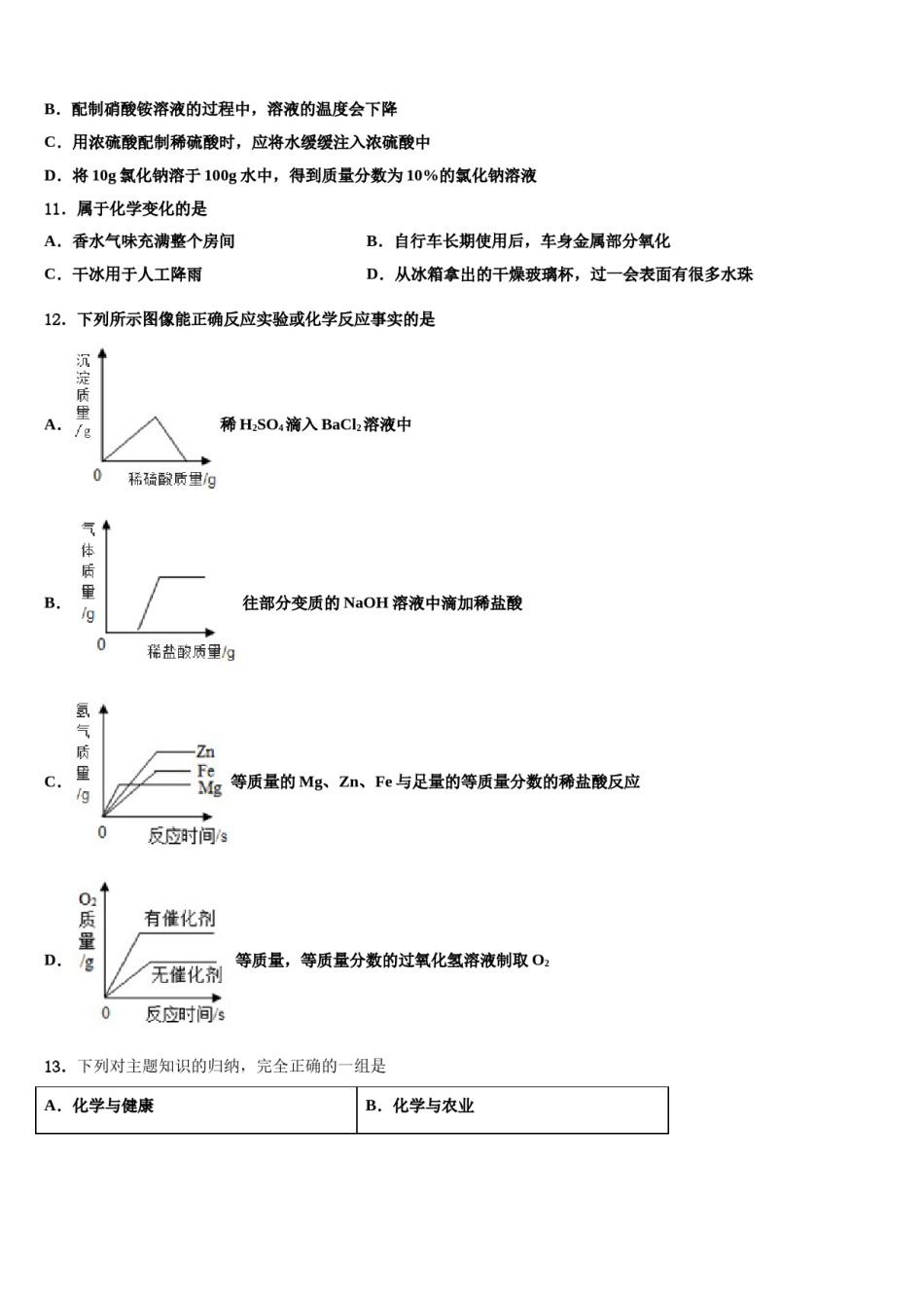 陕西省榆林市绥德重点中学2023-2024学年中考适应性考试化学试题含解析.doc_第3页