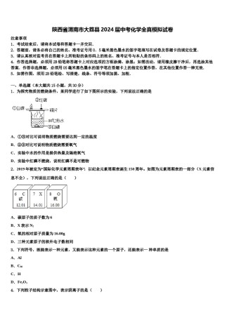 陕西省渭南市大荔县2024届中考化学全真模拟试卷含解析.doc