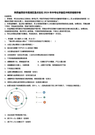 陕西省西安市莲湖区重点名校2024年中考化学最后冲刺浓缩精华卷含解析.doc