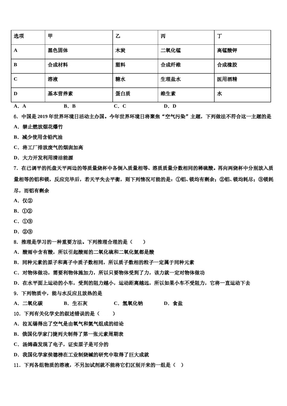 陕西省西安市西工大附中2024年中考二模化学试题含解析.doc_第2页
