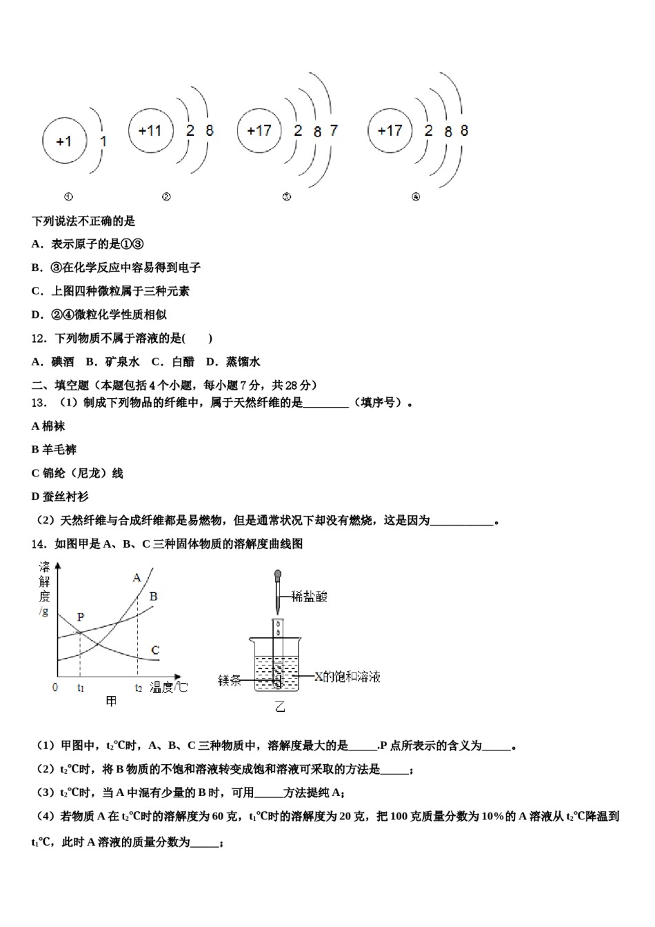 陕西省西安市西电附中重点名校2024届中考五模化学试题含解析.doc_第3页