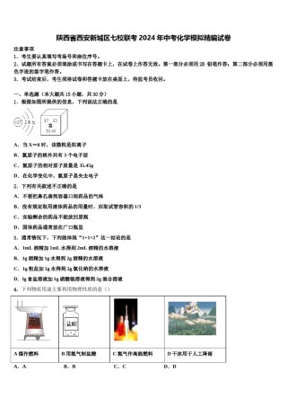 陕西省西安新城区七校联考2024年中考化学模拟精编试卷含解析.doc