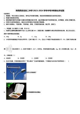 陕西西安远东二中学2023-2024学年中考冲刺卷化学试题含解析.doc
