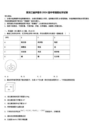 黑龙江省伊春市2024届中考猜题化学试卷含解析.doc