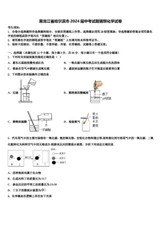 黑龙江省哈尔滨市2024届中考试题猜想化学试卷含解析.doc