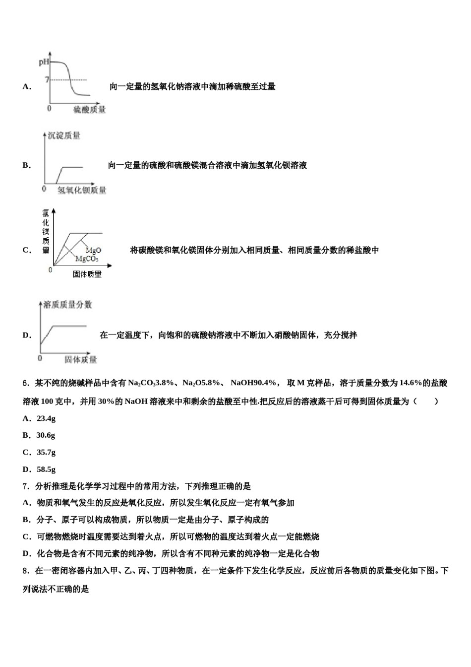 黑龙江省哈尔滨市六十中学2024年中考化学五模试卷含解析.doc_第2页