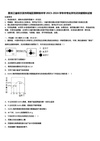 黑龙江省哈尔滨市阿城区朝鲜族中学2023-2024学年中考化学对点突破模拟试卷含解析.doc