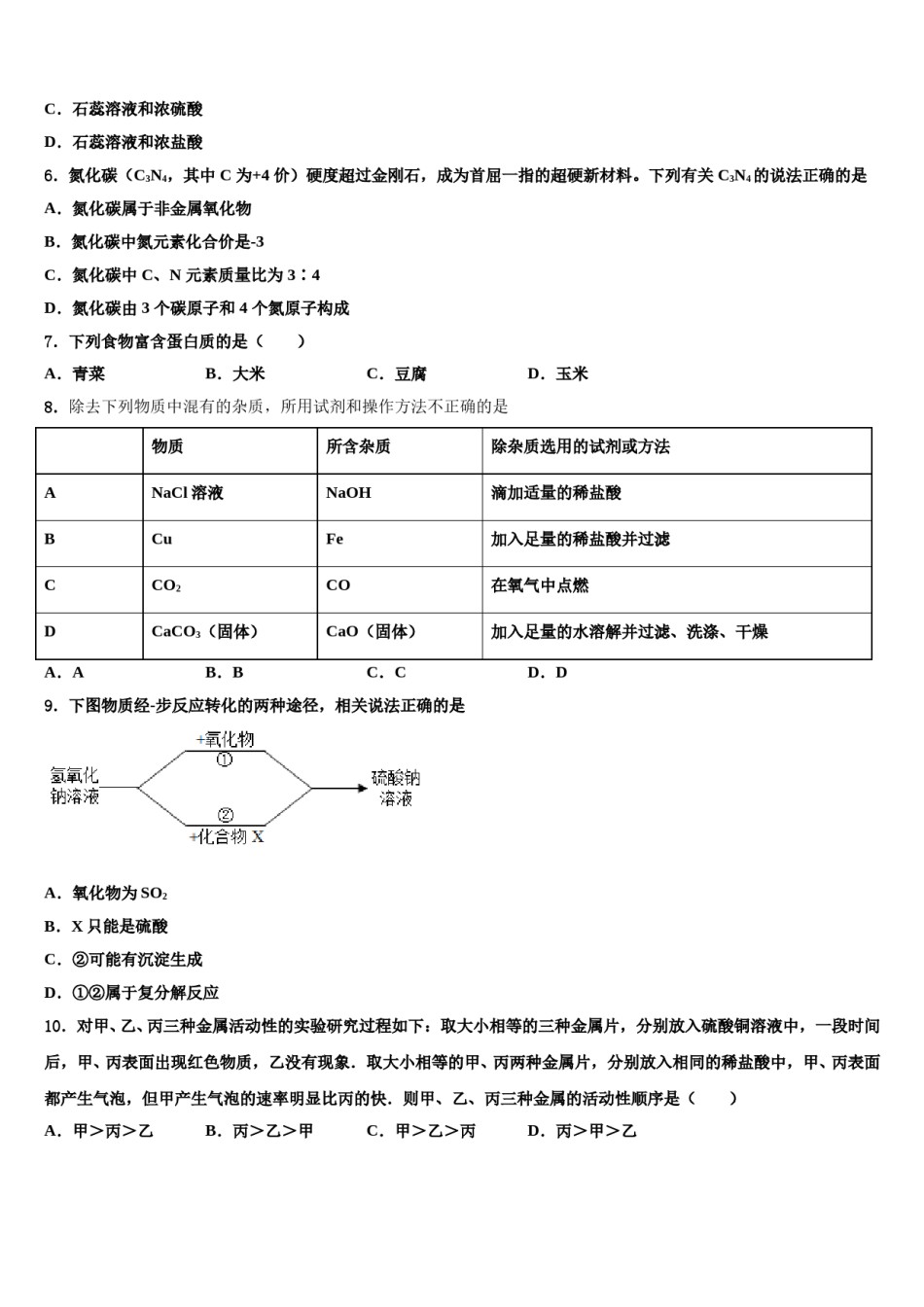 黑龙江省哈尔滨市阿城区朝鲜族中学2024年中考押题化学预测卷含解析.doc_第2页