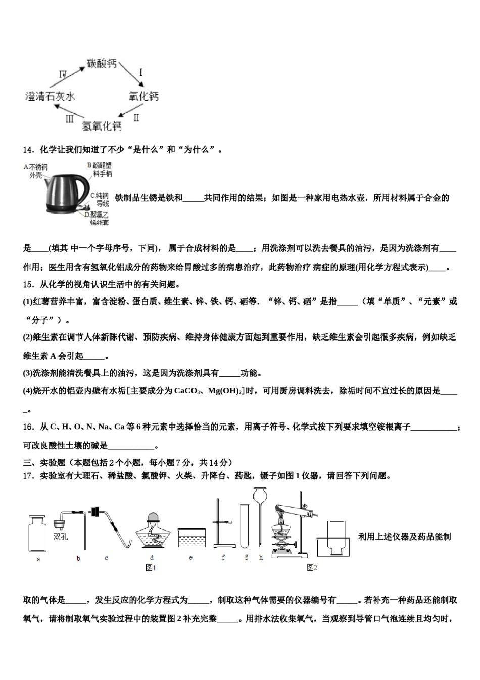 黑龙江省大庆市肇源2023-2024学年初中化学毕业考试模拟冲刺卷含解析.doc_第3页