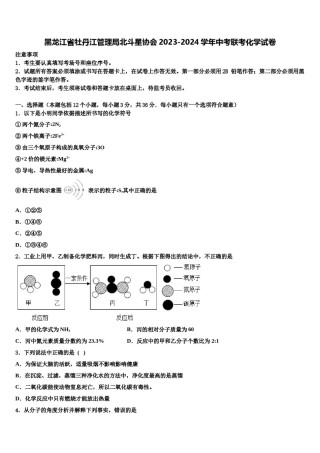 黑龙江省牡丹江管理局北斗星协会2023-2024学年中考联考化学试卷含解析.doc