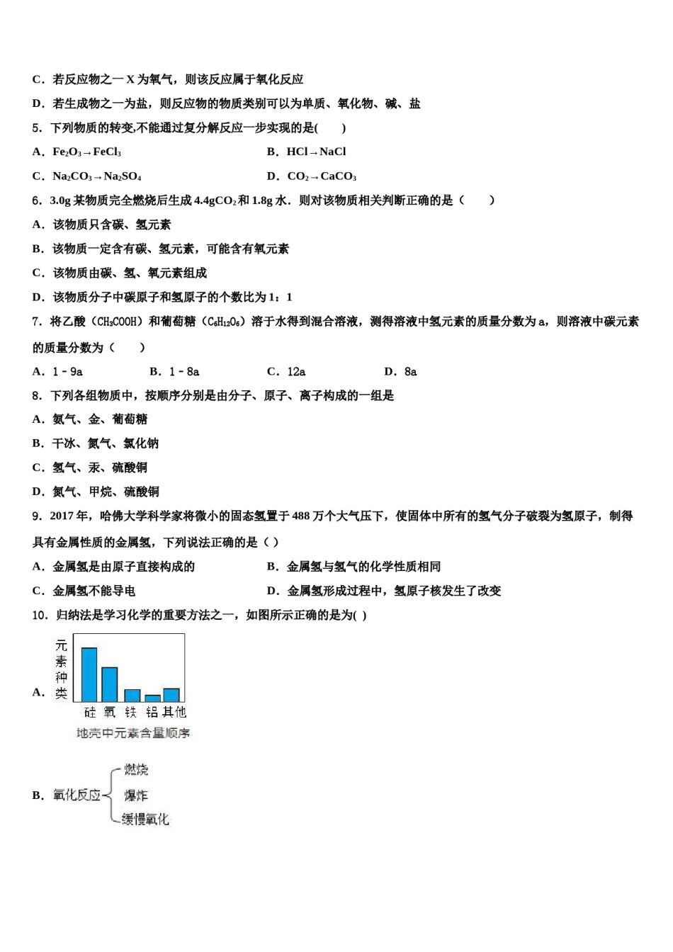 黑龙江省牡丹江管理局重点达标名校2024届中考一模化学试题含解析.doc_第2页