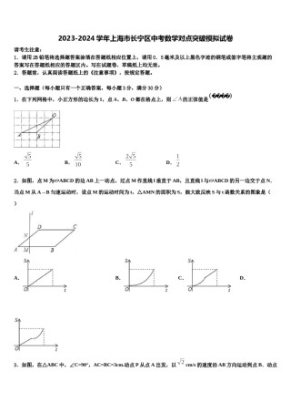2023-2024学年上海市长宁区中考数学对点突破模拟试卷含解析.doc