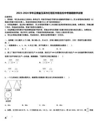 2023-2024学年云南省玉溪市红塔区市级名校中考猜题数学试卷含解析.doc