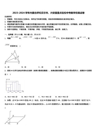 2023-2024学年内蒙古呼伦贝尔市、兴安盟重点名校中考数学仿真试卷含解析.doc