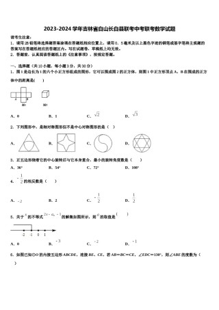 2023-2024学年吉林省白山长白县联考中考联考数学试题含解析.doc