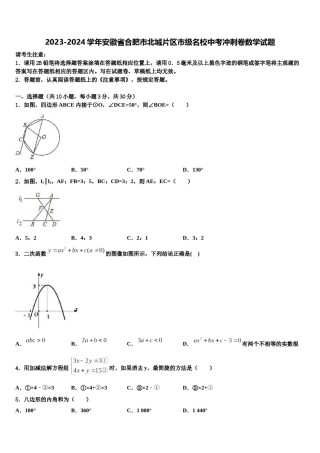 2023-2024学年安徽省合肥市北城片区市级名校中考冲刺卷数学试题含解析.doc