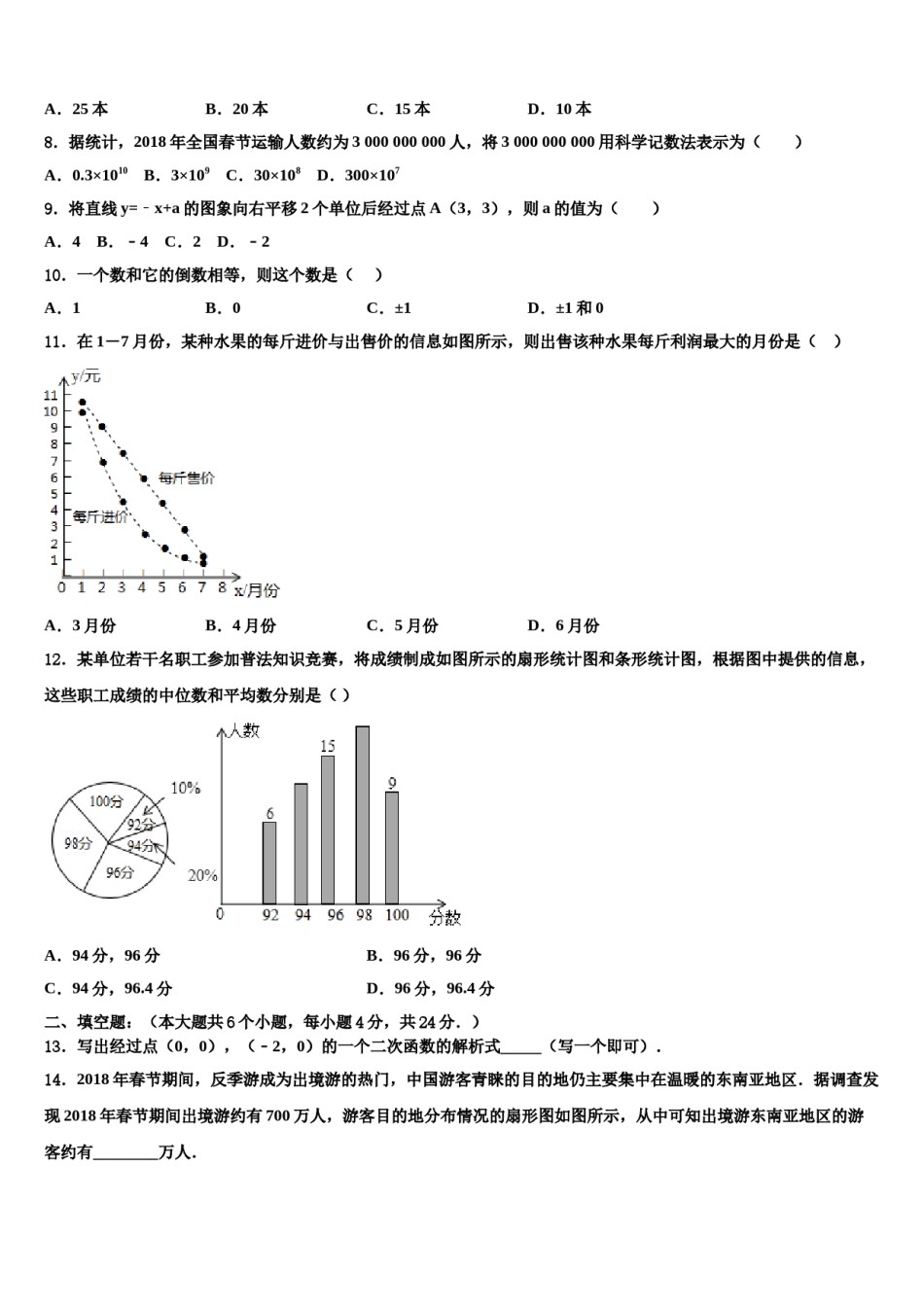 2023-2024学年山东省济宁市微山县达标名校中考数学适应性模拟试题含解析.doc_第3页
