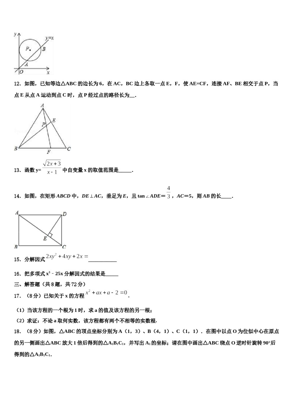 2023-2024学年山东省青岛李沧、平度、西海岸、胶州中考数学考前最后一卷含解析.doc_第3页