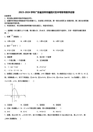 2023-2024学年广东省深圳市福田片区中考联考数学试卷含解析.doc