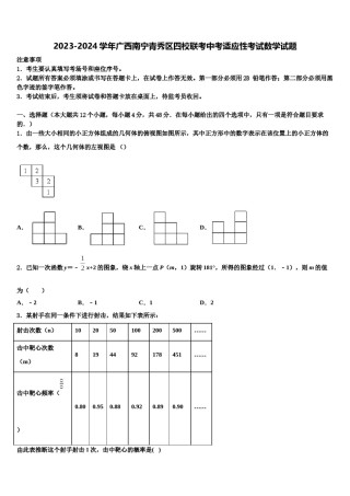 2023-2024学年广西南宁青秀区四校联考中考适应性考试数学试题含解析.doc