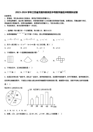 2023-2024学年江苏省无锡市新吴区中考数学最后冲刺模拟试卷含解析.doc