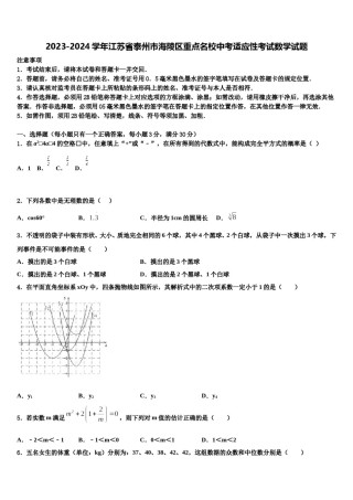 2023-2024学年江苏省泰州市海陵区重点名校中考适应性考试数学试题含解析.doc