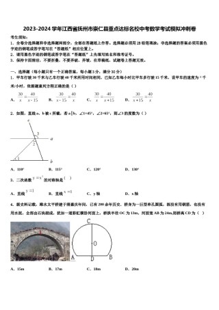 2023-2024学年江西省抚州市崇仁县重点达标名校中考数学考试模拟冲刺卷含解析.doc