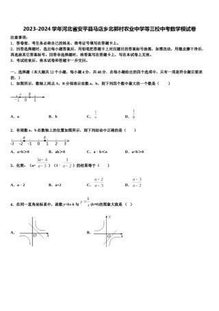 2023-2024学年河北省安平县马店乡北郭村农业中学等三校中考数学模试卷含解析.doc