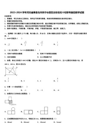 2023-2024学年河北省秦皇岛市抚宁台营区达标名校十校联考最后数学试题含解析.doc