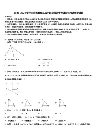 2023-2024学年河北省秦皇岛抚宁区台营区中考适应性考试数学试题含解析.doc