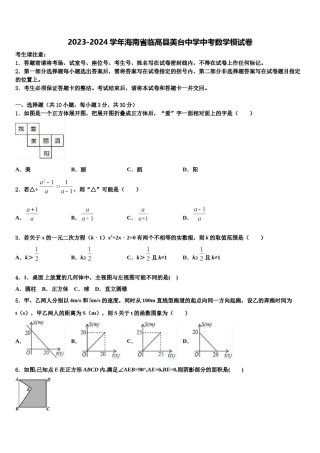2023-2024学年海南省临高县美台中学中考数学模试卷含解析.doc