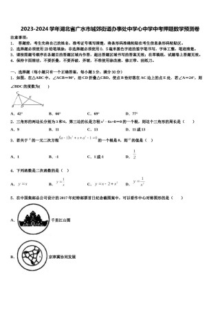 2023-2024学年湖北省广水市城郊街道办事处中学心中学中考押题数学预测卷含解析.doc