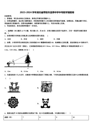 2023-2024学年湖北省枣阳市清潭中学中考数学猜题卷含解析.doc