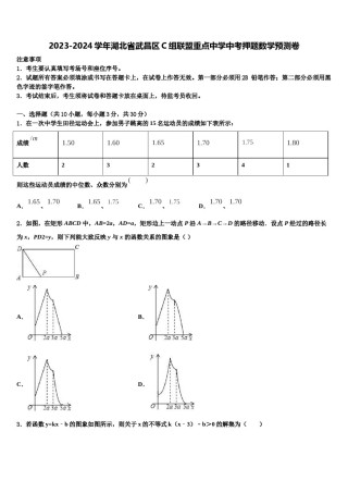 2023-2024学年湖北省武昌区C组联盟重点中学中考押题数学预测卷含解析.doc