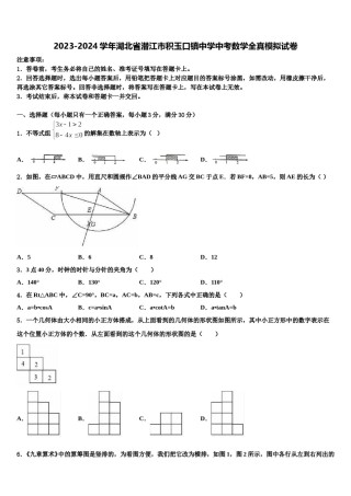 2023-2024学年湖北省潜江市积玉口镇中学中考数学全真模拟试卷含解析.doc