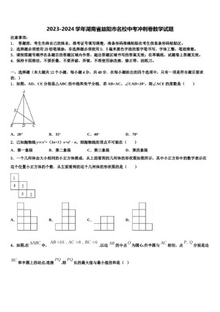 2023-2024学年湖南省益阳市名校中考冲刺卷数学试题含解析.doc