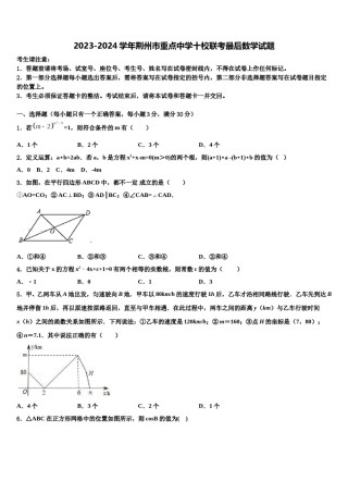 2023-2024学年荆州市重点中学十校联考最后数学试题含解析.doc