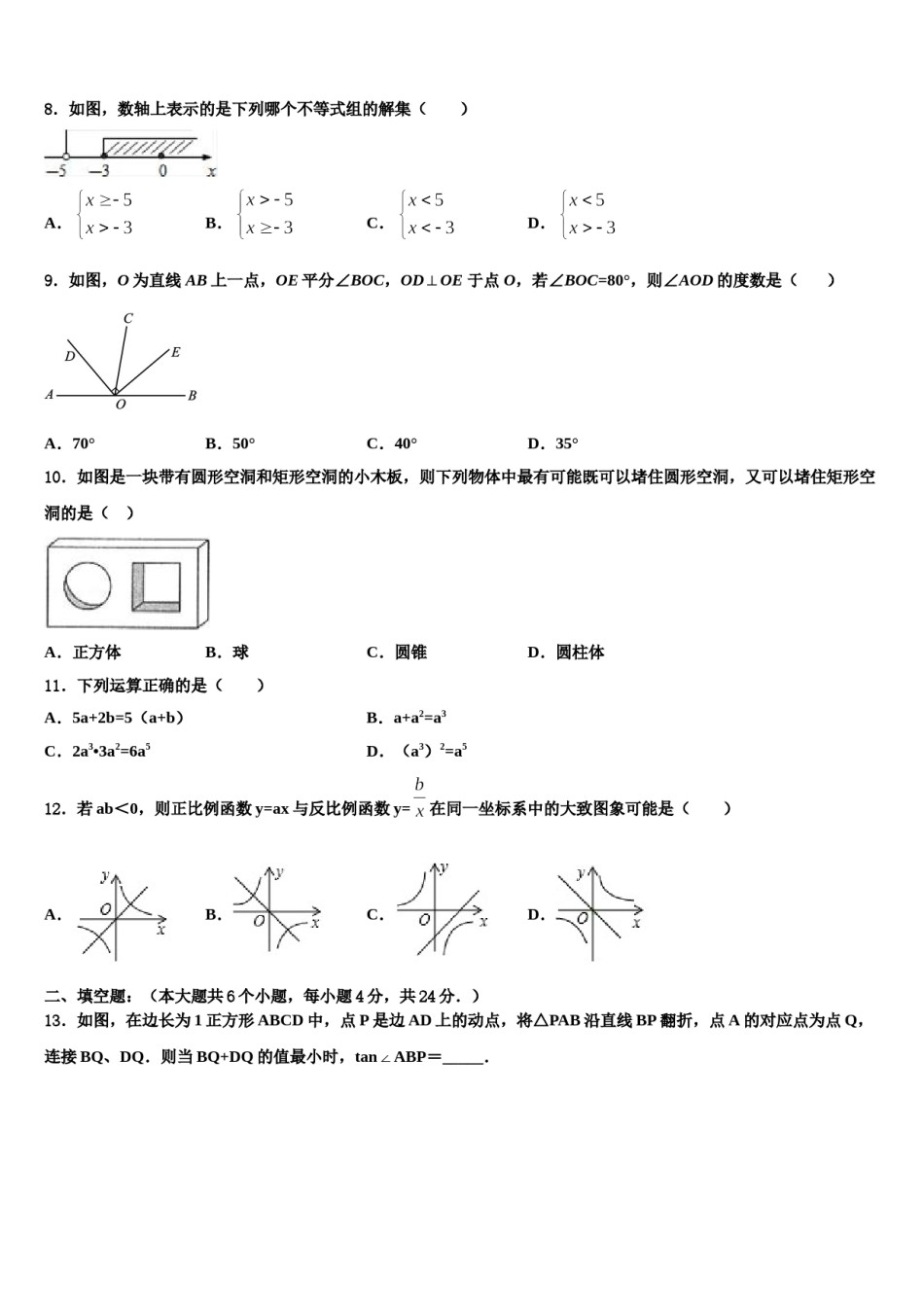 2024届[全国市级联考]湖南省邵阳市重点中学中考数学对点突破模拟试卷含解析.doc_第2页