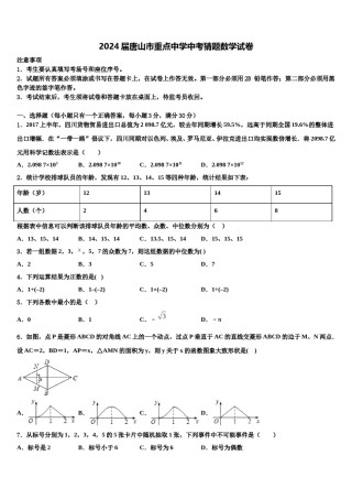 2024届唐山市重点中学中考猜题数学试卷含解析.doc