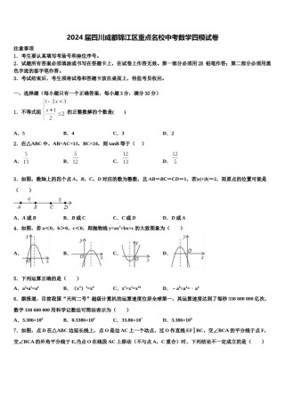 2024届四川成都锦江区重点名校中考数学四模试卷含解析.doc