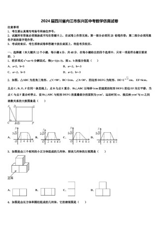 2024届四川省内江市东兴区中考数学仿真试卷含解析.doc